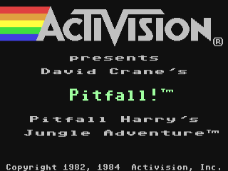 Pitfall title screen for Commodore 64